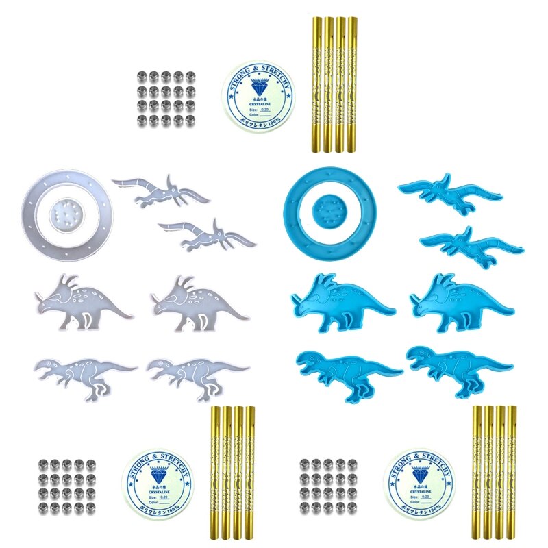 Niedliche dinosaurier-windspiele aus silikonformen, set für gartendekorationen