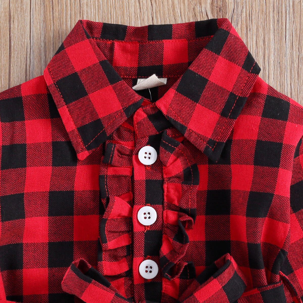 Forår efterår barn baby piger kjole plaid midi langærmet revers krave høj talje linning knapper prinsesse afslappet skjorte 0-5y