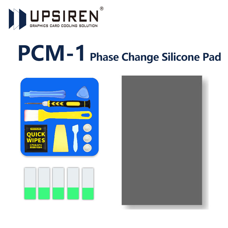 UPSIREN PCM-1 Thermal Grease Replacement PCM Pad Solid Silicone Grease Phase Change Silicone Repaste Pad 80x80 PCM термопрокла