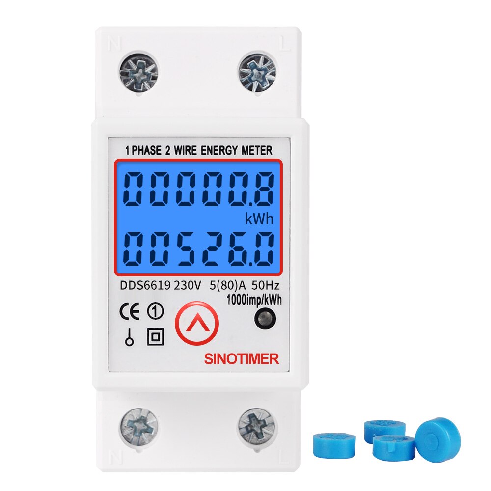 Digital Din Rail Energy Meter Zero Kwh Energy Meter Voltage Current Power Consumption Meter Wattmeter 220v AC Electricity