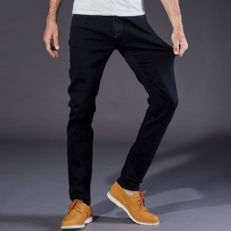 Jeans pour hommes noir haute Stretch Denim hommes Jeans taille 30 32 34 35 36 38 40 42 pantalon pantalon homme slim fit: 34