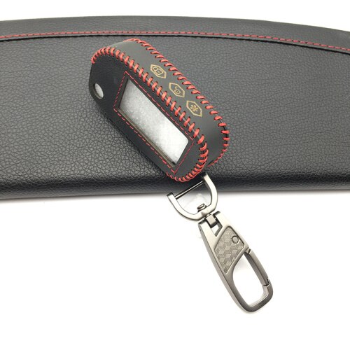 A91 Leather Key Case Cover for Starline A91 A61 B9 B6 uncut blade fob Case A91 folding car flip Remote Control: Red line -keychain