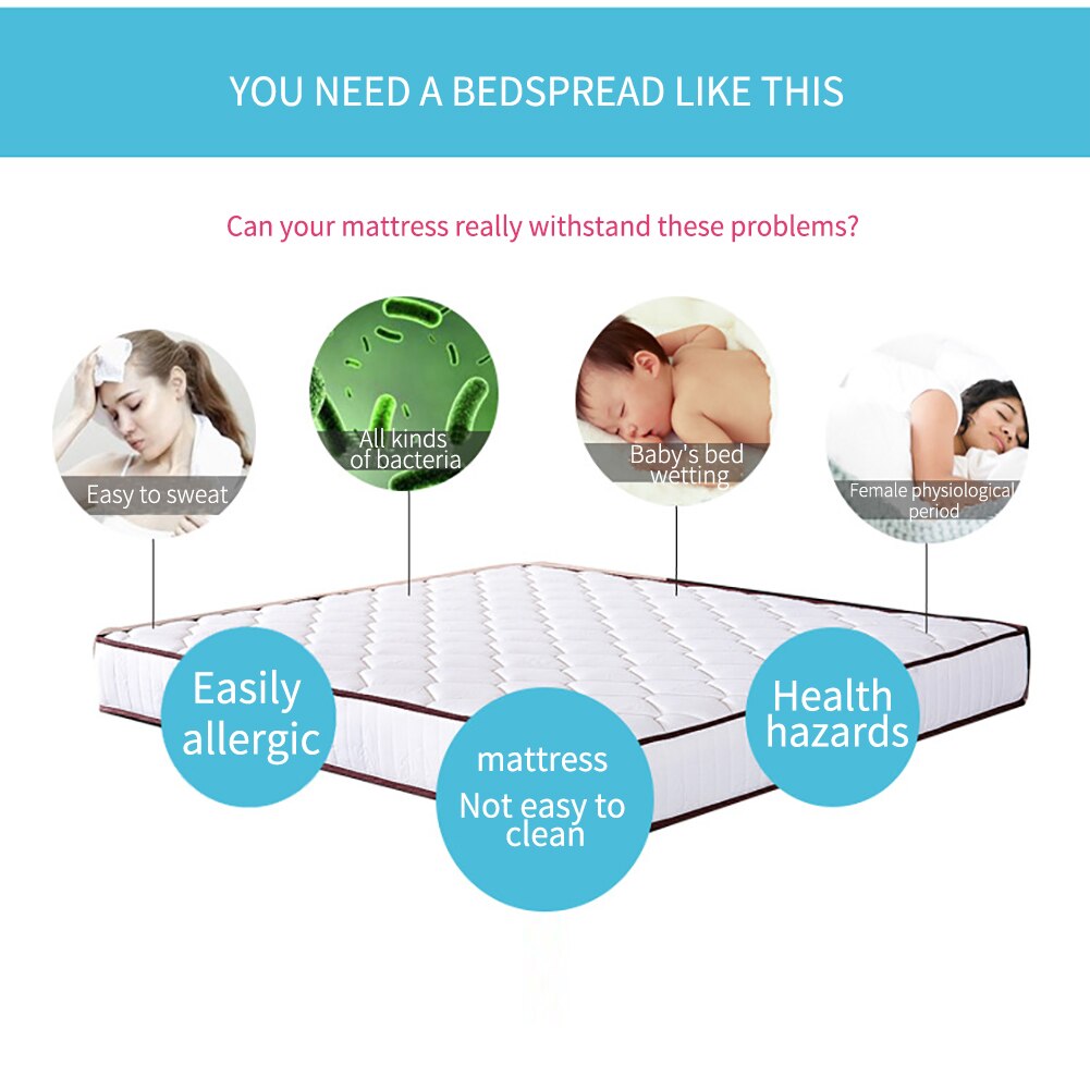 Diepe hoeslaken met extra zachte, ademende matrashoes met waterdichte coating voor de slaapkamer