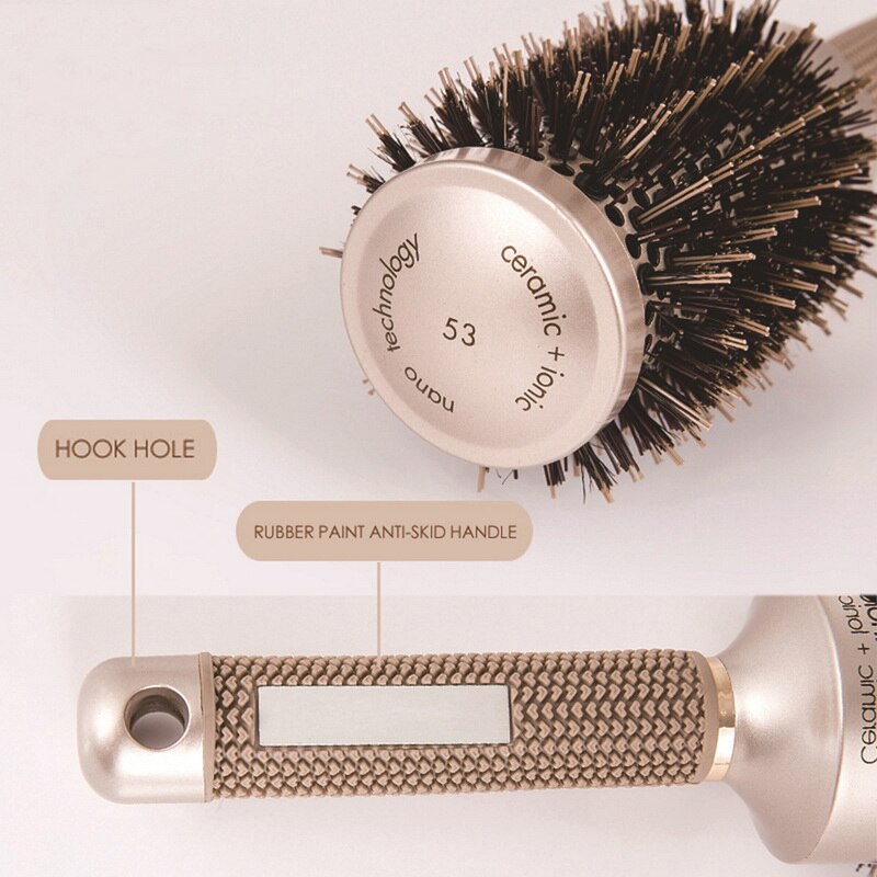 15/32/43/53mm Salon Styling Tools Round Hair Comb Hairdressing Curling Hair Brushes Comb Ceramic Iron Barrel Comb