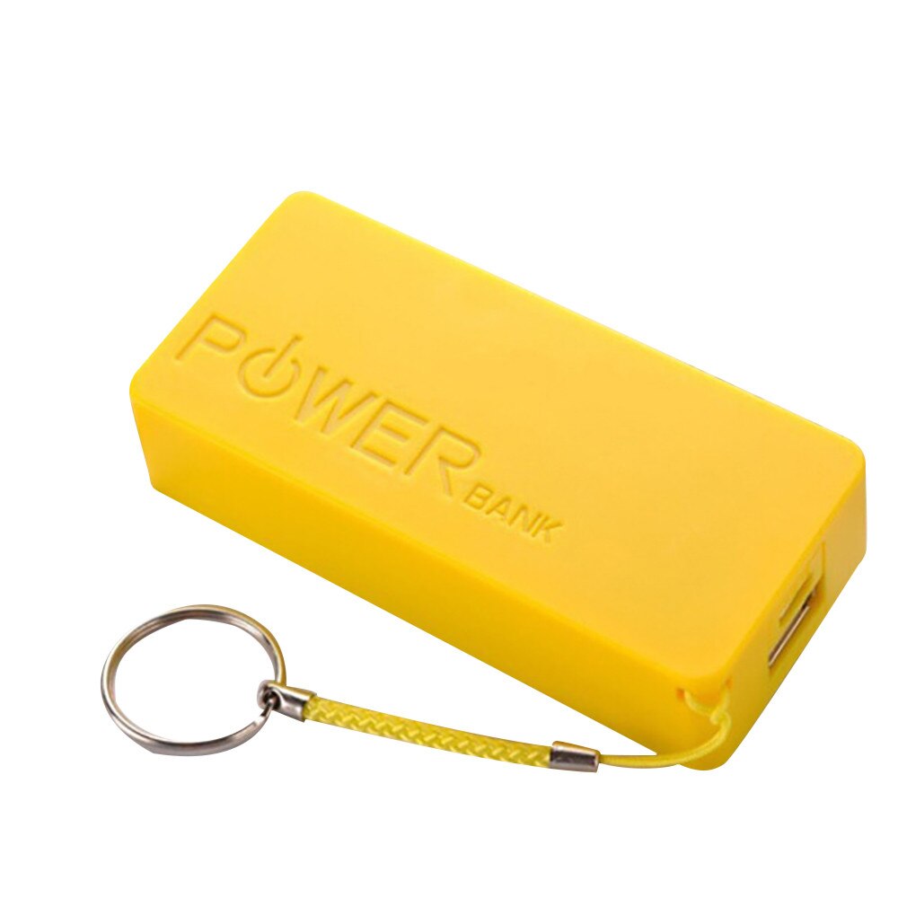 5600mAh 2X 18650 USB Battery Charger Case For iPhone Sumsang Portable DIY Power Bank Case Box 1: Yellow