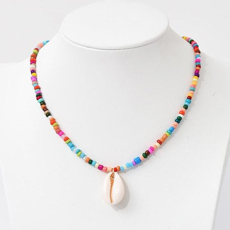 Bohemen Kleurrijke Kralen Shell Choker Ketting Voor Vrouwen Handgemaakte Verklaring Charmant Kragen Mode Zomer Strand Sieraden