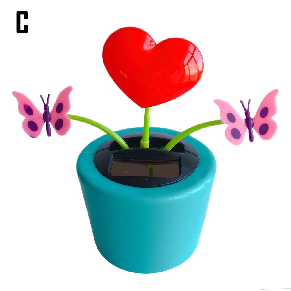 Coche de baile con energía Solar, carro de flores, tablero de instrumentos, adornos, juguete oscilante, , accesorios de decoración, 1 Uds.: C