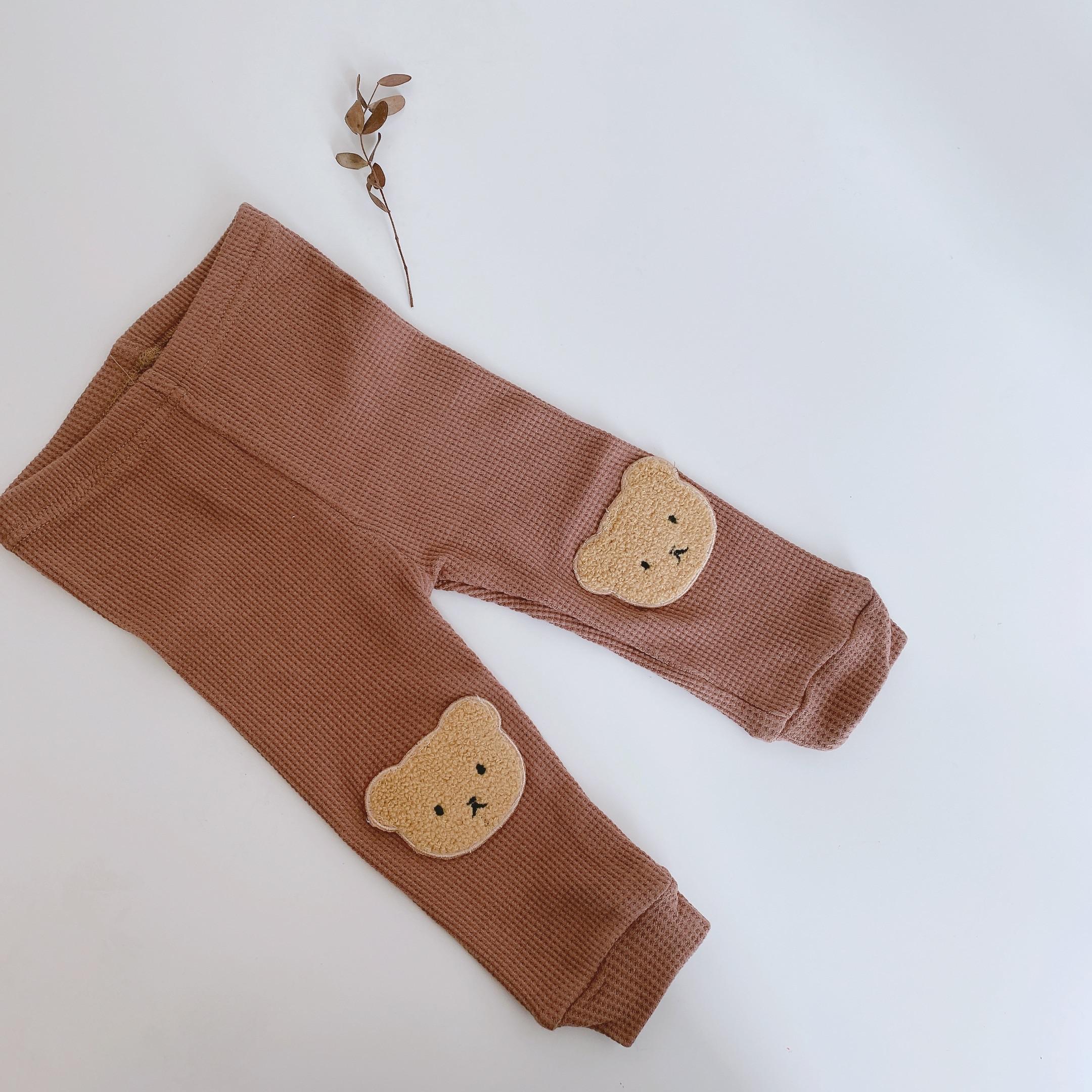 8437 Baby Kleidung Neue Waffel Bär Hosen Herbst freundlicher Hosen Nette Heraus Harlan Hosen Jungen Mädchen Bodenbildung Schlauch: Kaffee keuchen / 80cm