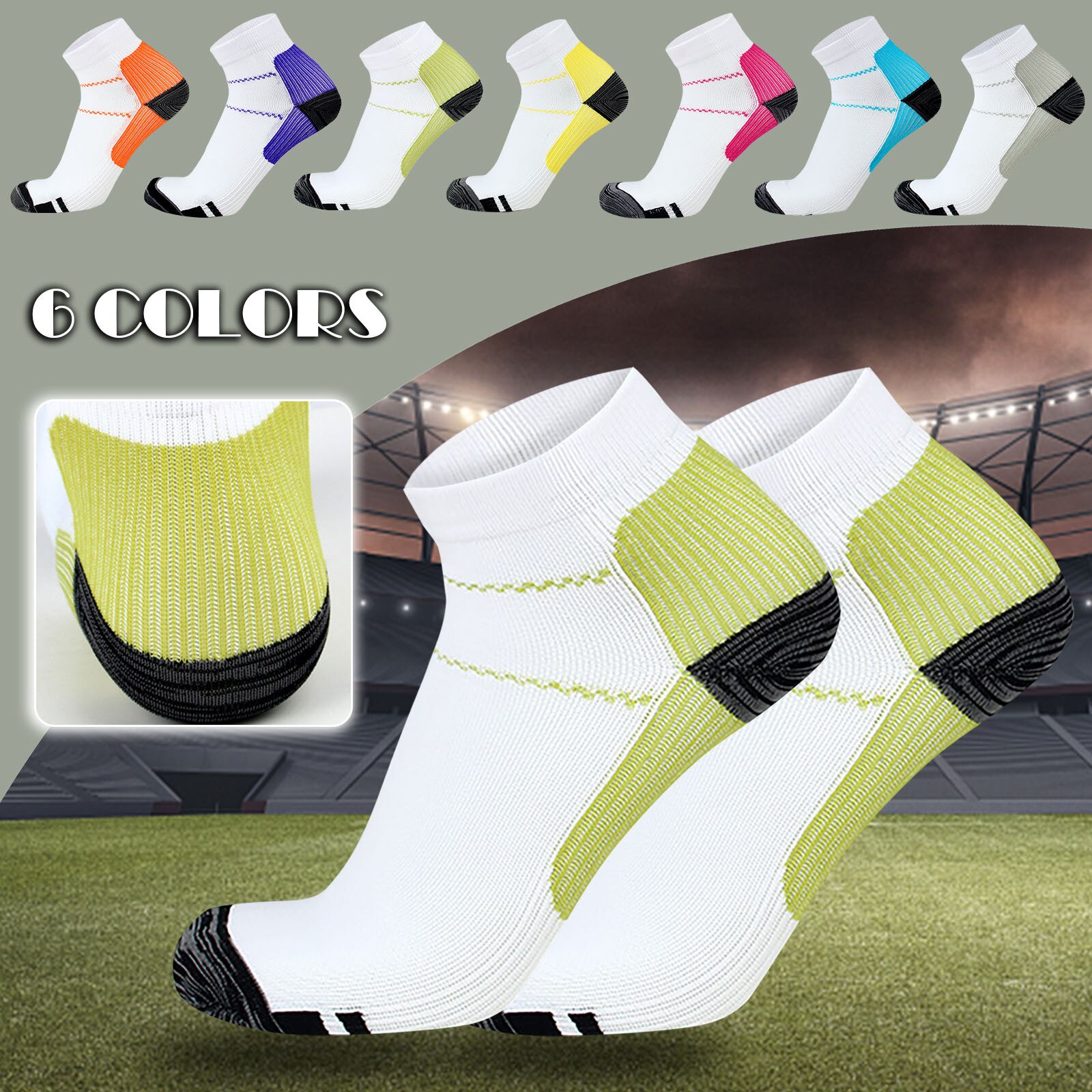 Men's And Women's Low-Tube Football Riding Sports Walking Breathable Socks Non-Slip Sweat-Absorbent Foot Sports Socks