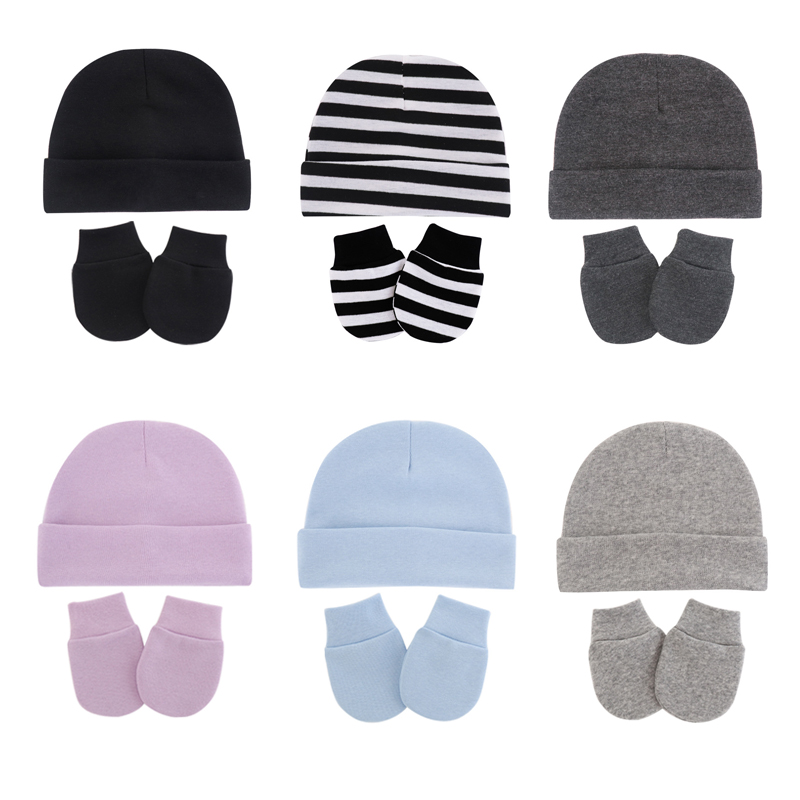 Newborn Winter Hat Gloves Set Boy Girl Warm Cotton Kids Beanies Stuff Children Accessories Baby Bonnet Babies Photography Props