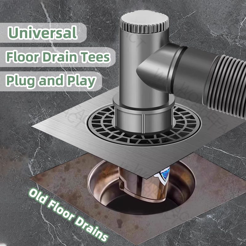 Washing Machine Floor Drain Tee Sticker Dual Purpose Connector Floor Drain Adapter Tee Joint Adapter Drain Sealing Tool