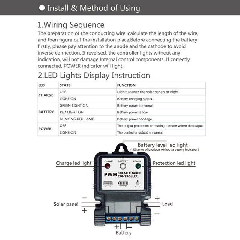 Practical 1Pc Durable 6V 12V 10A Auto Solar Panel Charge Controller Battery Charger Regulator Home Improvement