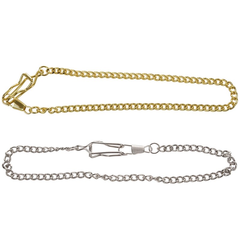 2Pcs Retro Antieke Vintage Zakhorloge Ketting-Goud & Zilver