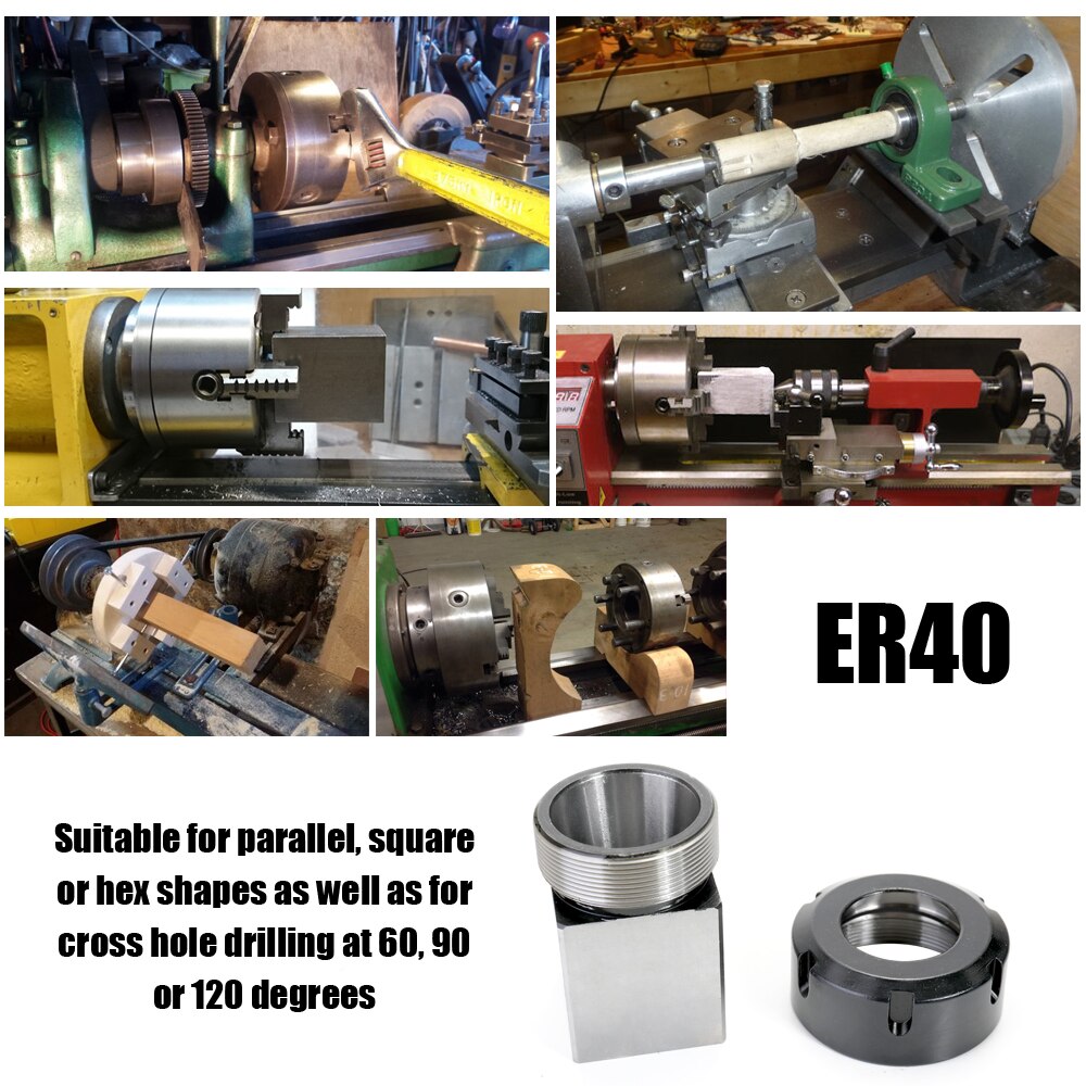 Er40 hylsor chuck fyrkant hylsa chuck blockhållare cnc verktyg hårt stål för svarv gravyr maskin hålborrning
