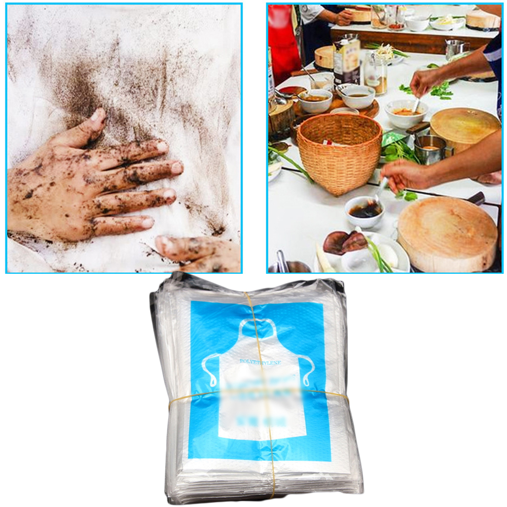 100 pièces tablier jetable tabliers transparents 60*95CM nettoyage préparation alimentaire