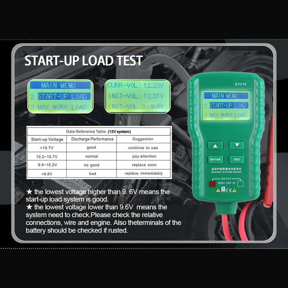 12V Car Battery Tester Digital Automotive AH CCA Voltage Battery Load Analyzer Multifunction Diagnostic Repair Tool