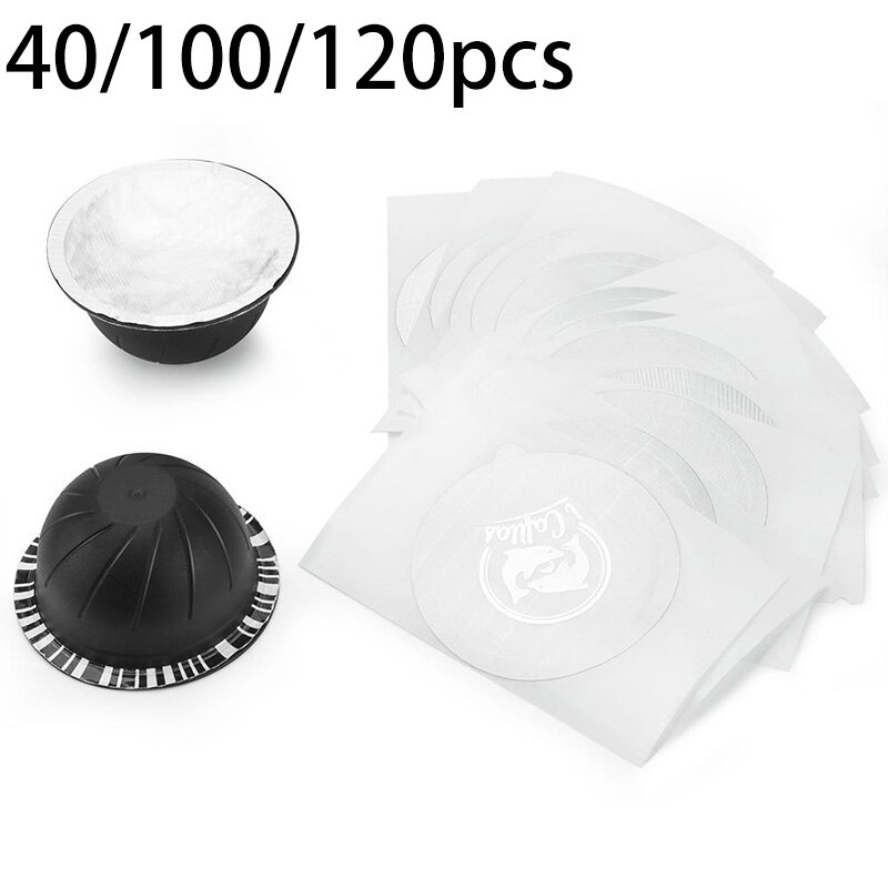 40/100/120 Stuks Folie Deksels Koffie Capsule Aluminiumfolie Deksel Sticker Enkele Gebruik Voor Nespresso Vertuo Machine accesorios