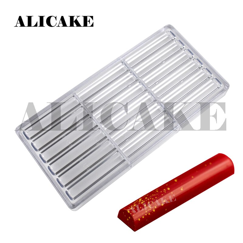 Polycarbonate Chocolate Molds Cylinder Stick Cake Chocolate Bar Tray Thick Moulds Form for Bakery Baking Mold Pastry Tools