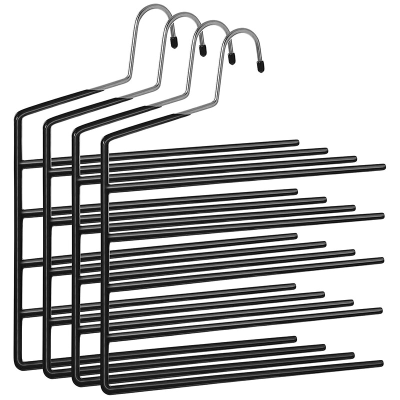 Pants Hangers Space Saving, Set of 4 Open-Ended Clothes Hangers, Multiple Pant Hanger, Pants Organizer Hanger, Pant: Default Title