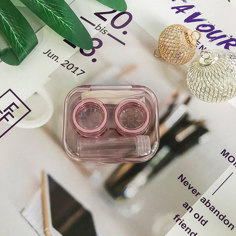 ovolook Cartoon Cosmetic Travel box Contact lens pop case with mirror contact lens case Storage Holder Eyewear Accessories: yinhuafeng