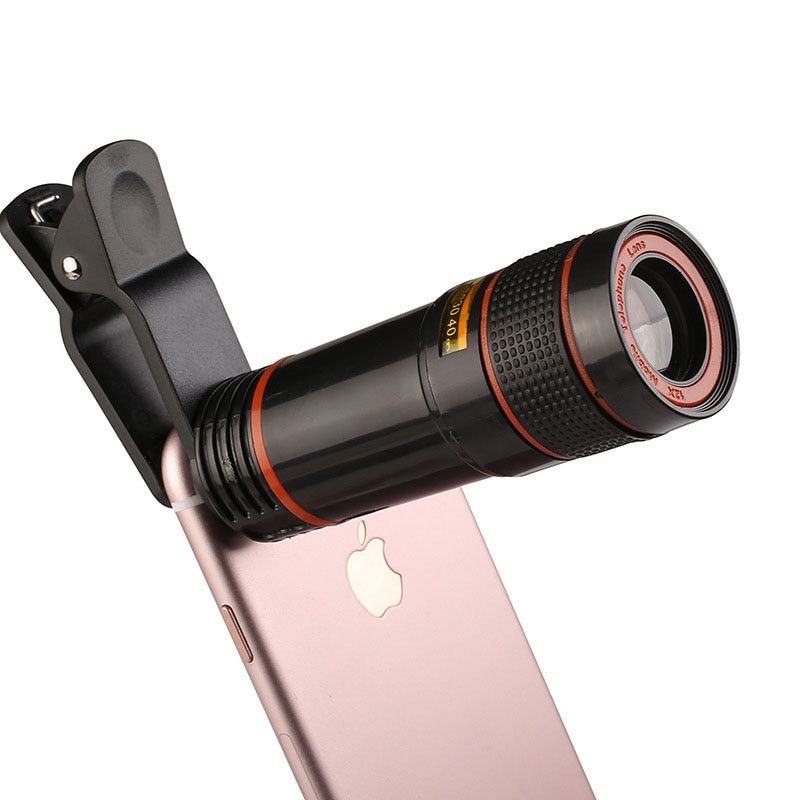 Mobiele Telefoon Camera Lens 12X Zoom Telelens Externe Telescoop Met Universele Clip Voor Smartphone