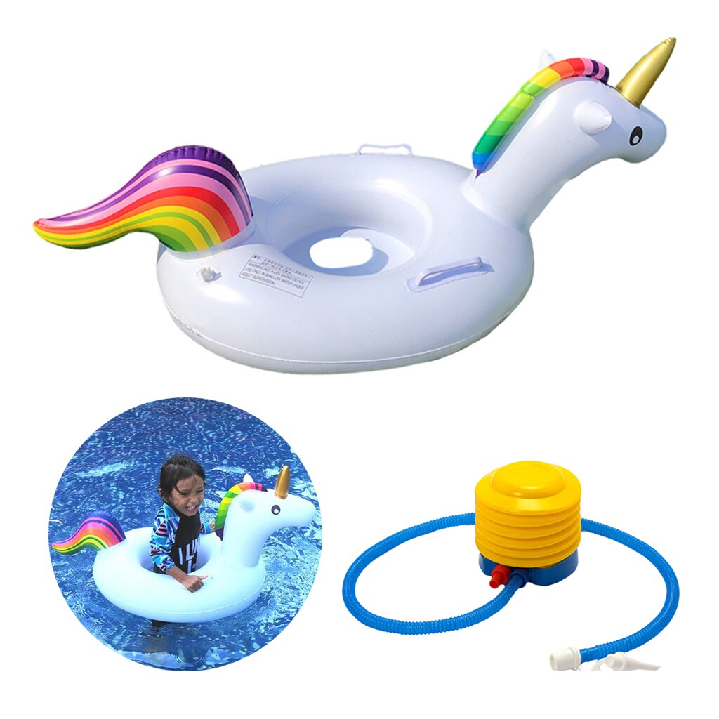 Kid Inflatable Pool Float Rafts with Handles Summer Swimming Ring Floats