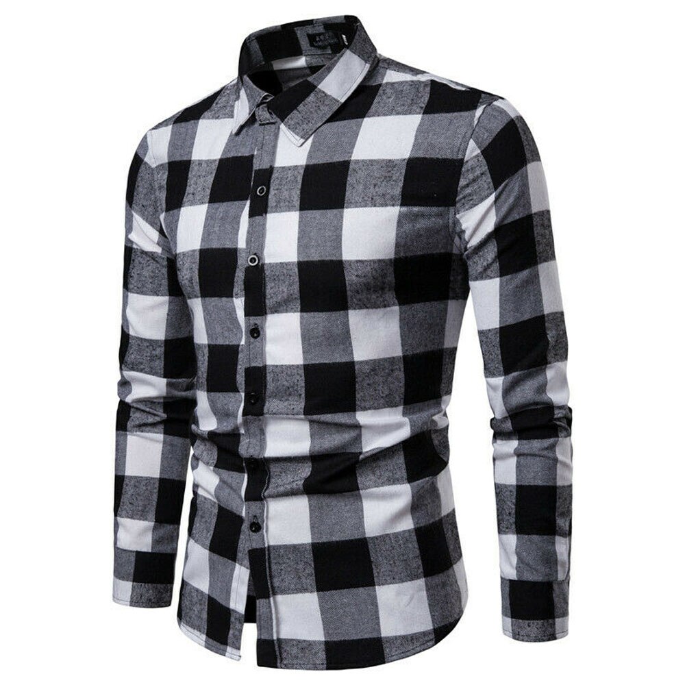 Meihuida forår herre plaid flannel skovhugger tartan ternet skjorte børstet bomuld fritidsskjorter streetwear: -en / Xxl