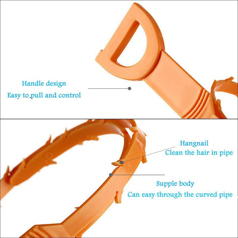 Lot de 10 serpents de drainage pour déboucher les canalisations, outil de nettoyage de 20 cm pour évier et tube