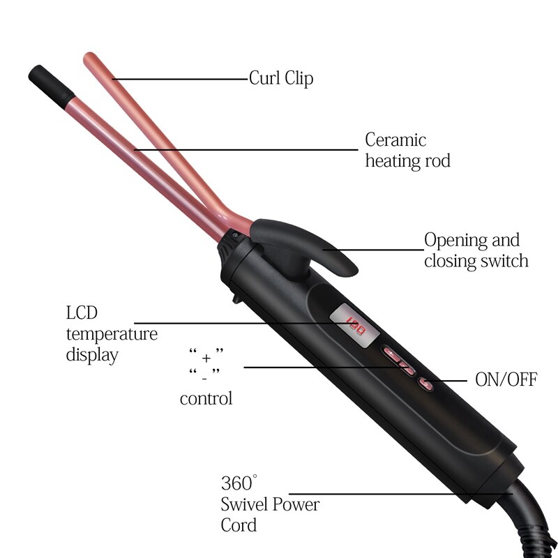 EU Plug 9mm Curling Iron Curler ic Care Beauty Styling Tools Curly Hair Artifact Automatic Curly Hair Versatile