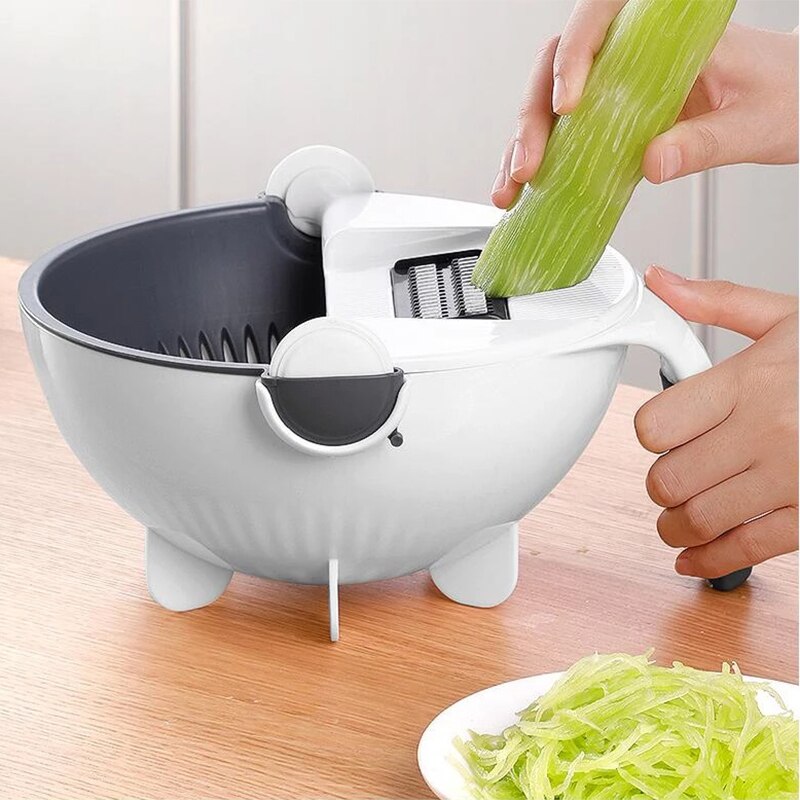 9 In 1 Mandoline Slicer Groentesnijder Met Scherpe Messen Verstelbare Handmatig Draaien Groente Cutter Snijden Keukengereedschap