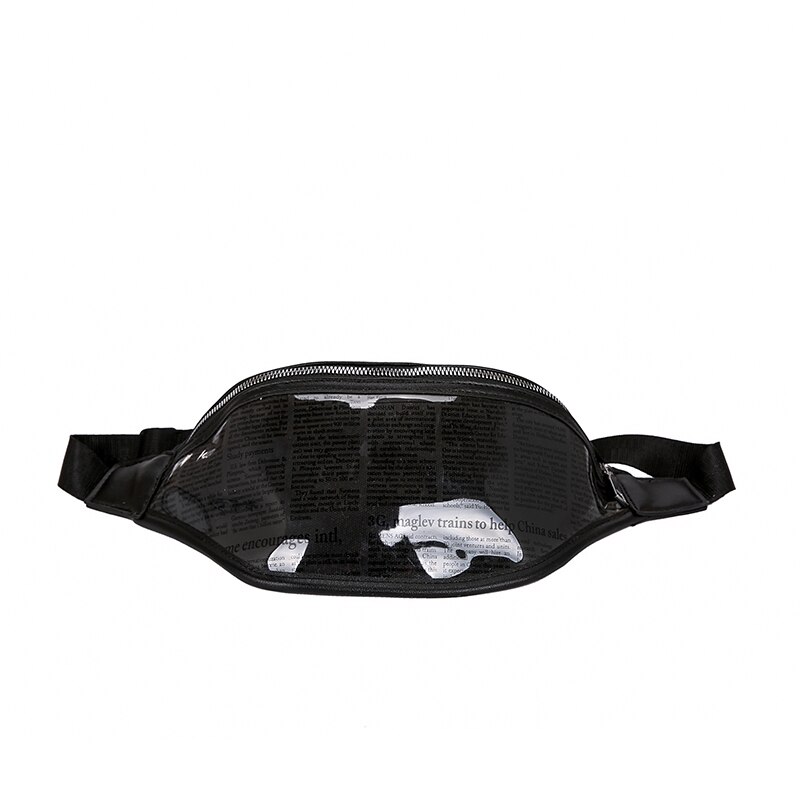 Dames letter print pvc heuptas heuptas reis heuptas portemonnee borsttas: En