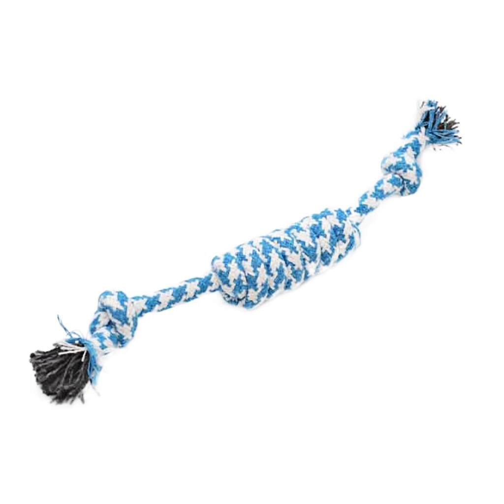 1 Pc Huisdieren Honden Dierbenodigdheden Pet Dog Puppy Katoen Chew Knot Toy Duurzaam Gevlochten Bone Touw 15Cm Grappig tool # J20: Blue 