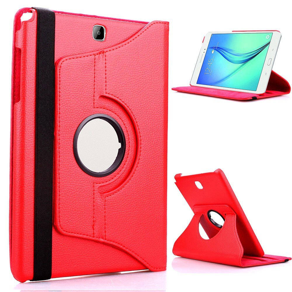 Para Samsung Galaxy Tab S2 9,7 pulgadas T810 T813 T815 T819 SM-T810 SM-T815 Tablet funda 360 soporte giratorio soporte plegable Funda de cuero: For 360 Red