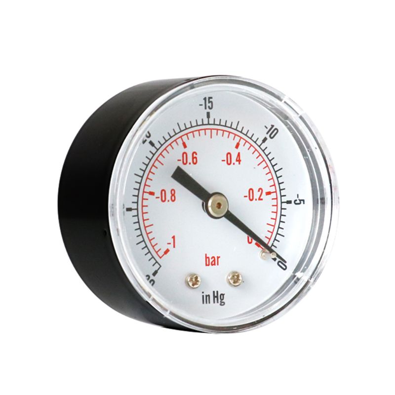 Vacuum Pressure Gauge 52mm -1/0 Bar -30"Hg/0 1/8 BSPT Back Connection Air Water Oil Gas 63HF