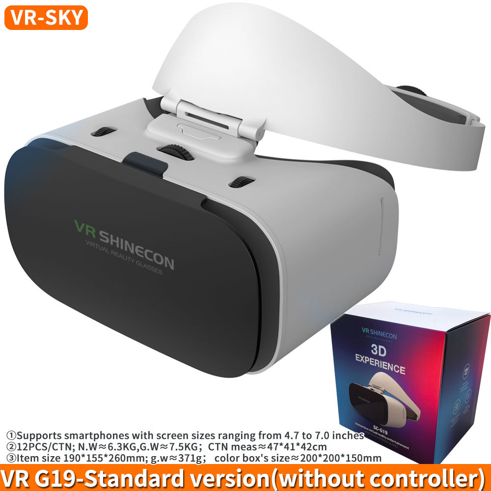 Virtual reality 3d vr-bril shinecon  g19 vr- bril google cardboard-headset virtuele bril voor ios android-smartphone: Zwart