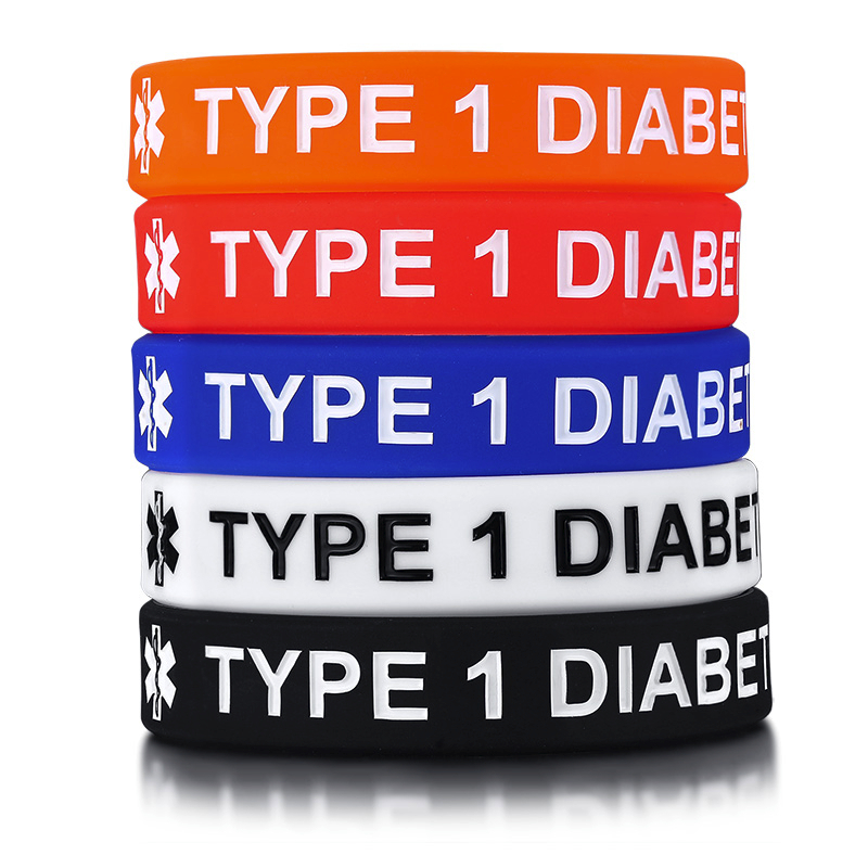 Type 1 og 2 diabetes silikone gummi armbånd til børn armbånd: Stil 3