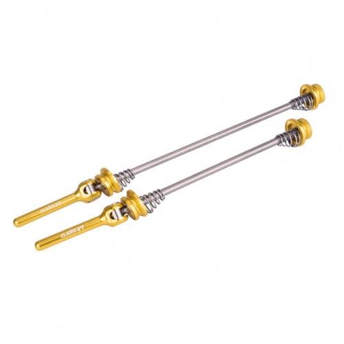 Smooth Bike Hub Axle Skewer Titanium Alloy Quick Release Skewer Durable Universal Cycling Wheel Skewer Parts: Golden 130mm