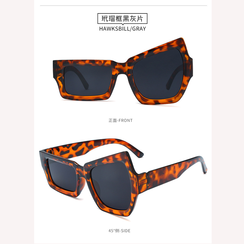 Occhiali divertenti con sopracciglia rialzate su un lato occhiali da suola anca salto moda personalità irregolare occhiali da suola UV400 per uomo donna