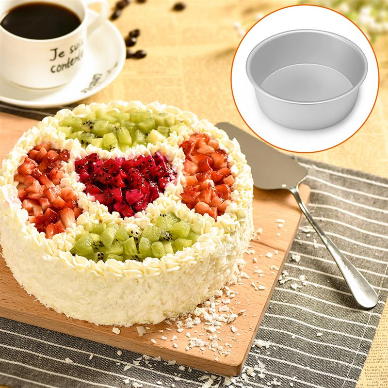 4/6Inch Round Cake Baking Mould Pan Tin Mold Tray Pastry Cake Decorating Tool Aluminum Alloy Round Kitchen Baking Pastry Tool