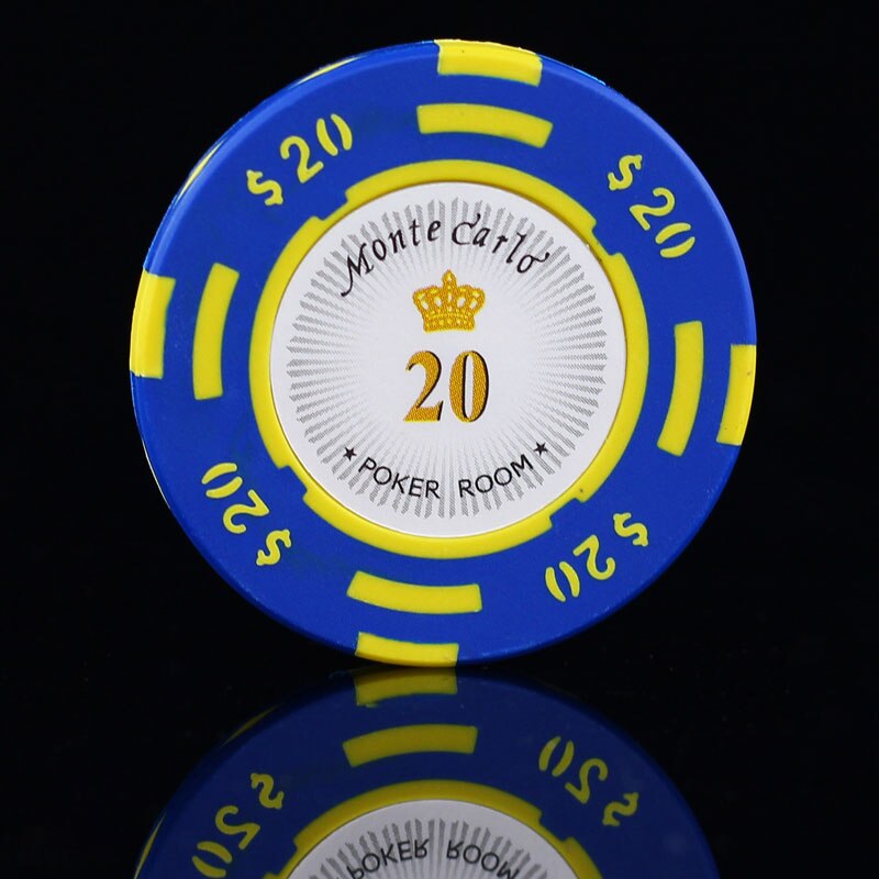 Lote de fichas de póker de Monte Carlo, hoja de 14g de arcilla, etiqueta de planchado, Casino, habitación, jugador de póker, love it, 25 unidades: 25pcs 20