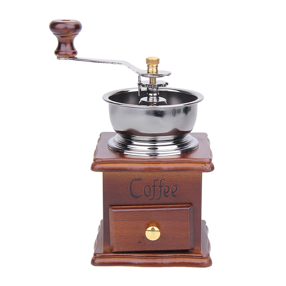 Manuel kaffekværn hånd kaffebønner kværn maskine manuel kaffebønnekværn retro træfabrikant kværne