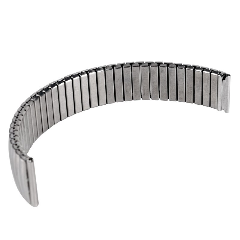 Yisuya 18mm urbånd metal udskiftning sølv armbånd fleksibelt rustfrit stål urrem udvidelse herre kvinders stilfulde