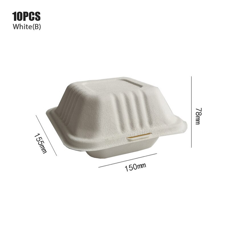 10PCS Disposable Bento Lunch Box Baking Cake Food Containers Dessert Bento Box Disposable Food Containers Disposable: WB