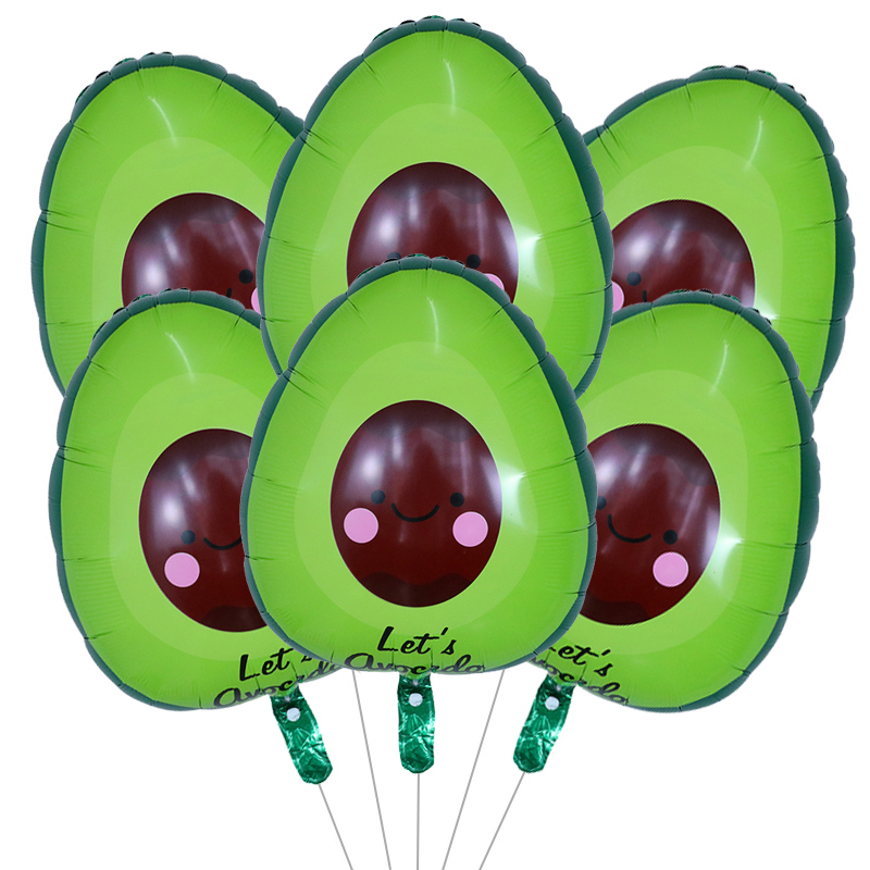 6 uds globos de frutas fresa aguacate papel de aluminio globo de helio sandía naranja Cactus Ballon decoración de temática para niños: Emerald