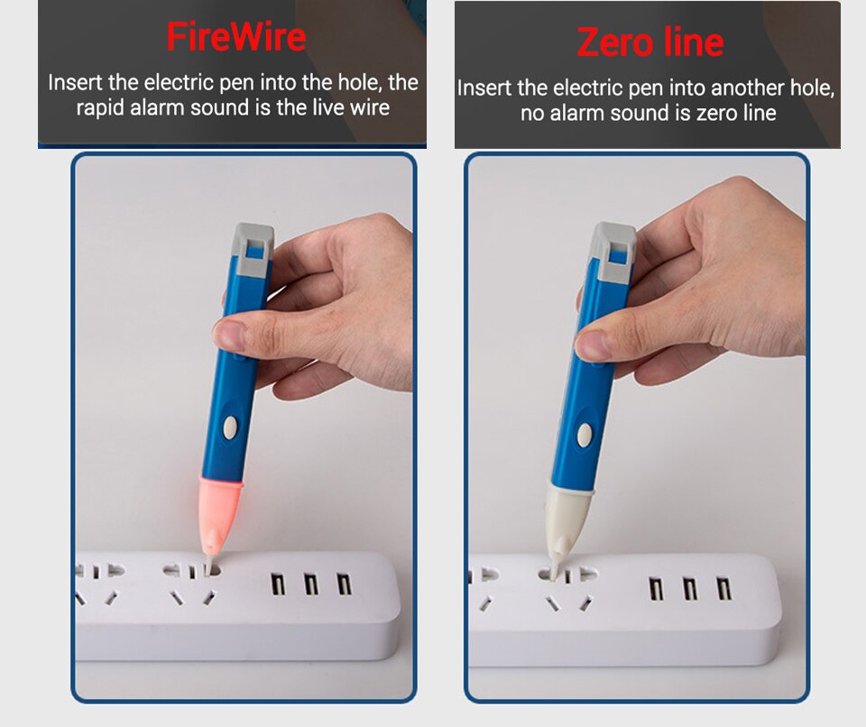 Lápiz de prueba de inducción sin contacto AC110V 220V, voltímetro, sonda de voltaje, medidor de voltios, indicador eléctrico, Detector de potencia, toma de prueba