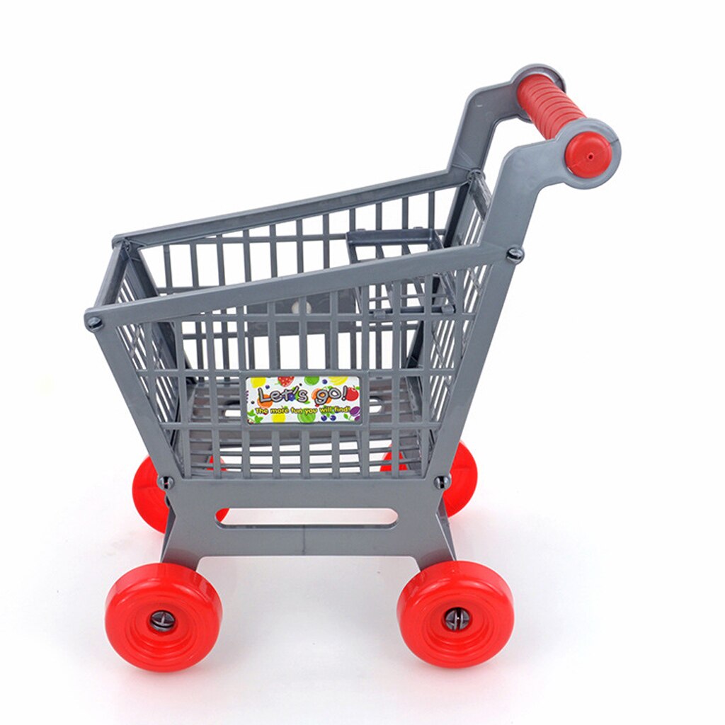 Grijs Plastic Kids Shopping Hand Trolley Kar Kind Pretend Play Keuken Toy