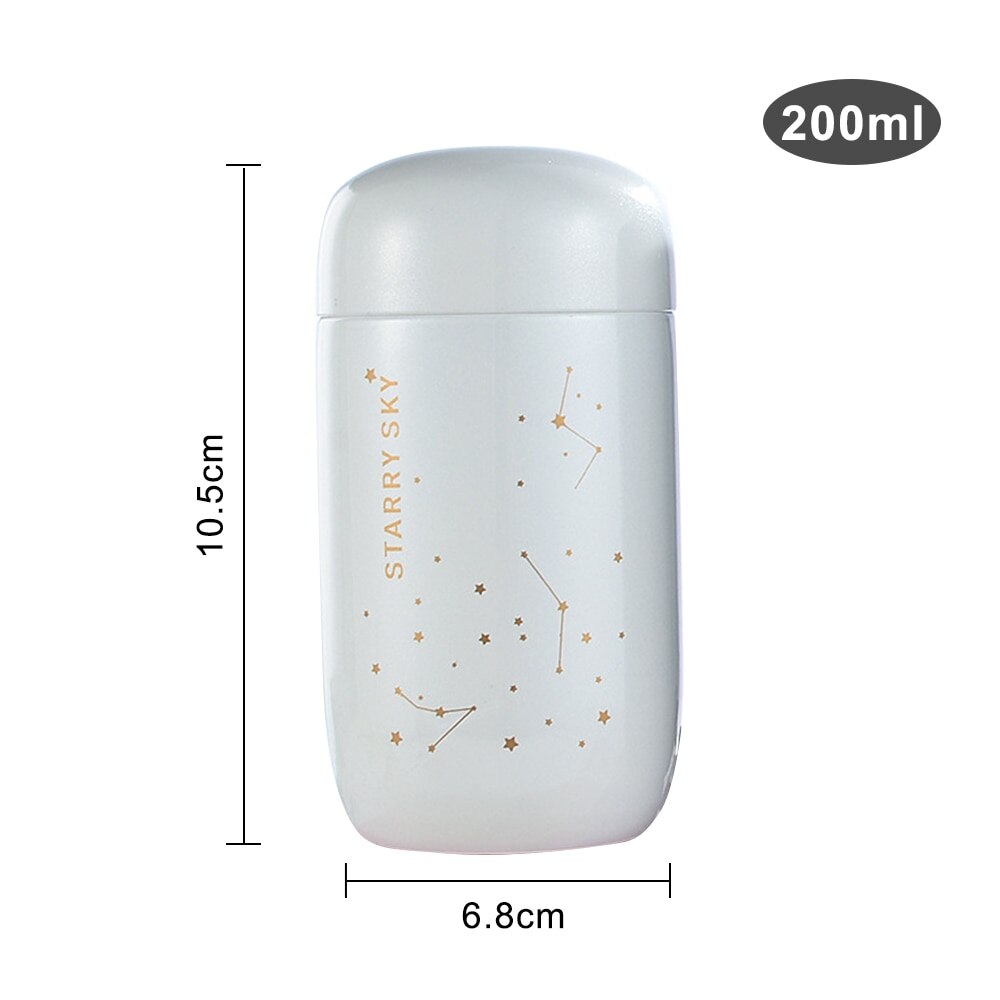 200ml Insulated Thermos Bottles Starry Sky Mini Small Capacity Leakproof Coffee Mug 304 Stainless Steel Vacuum Flask Couple