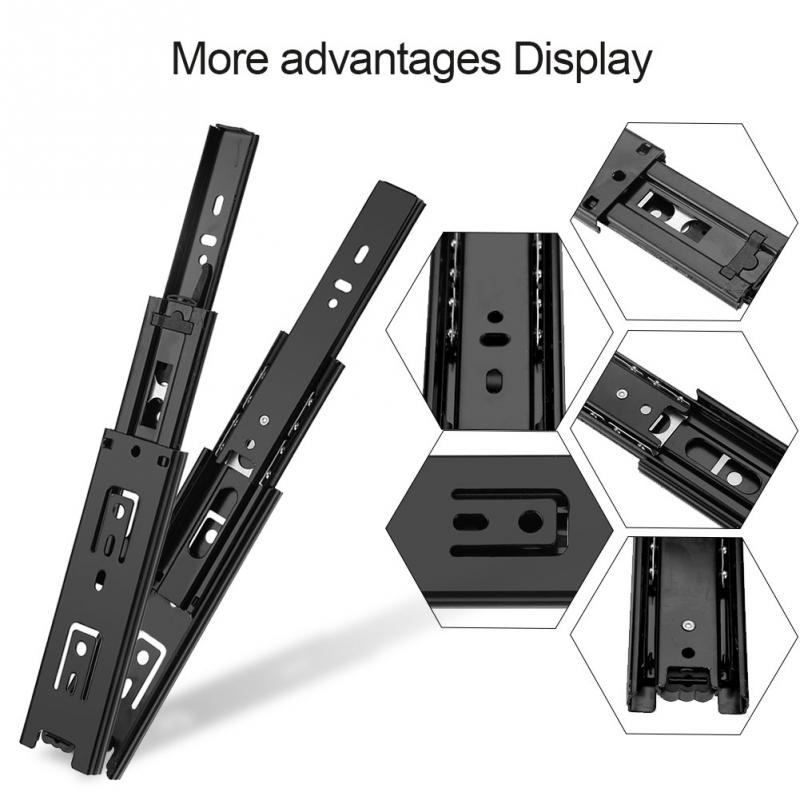 2 unids/lote de Mini guías para cajones cortos riel de guía de extensión completa para el hogar, cocina, cajón, armario, muebles, accesorios de Hardware