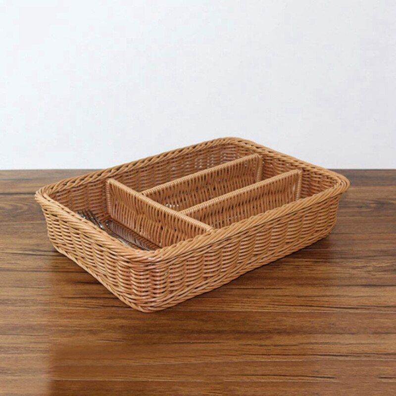 Rattan Cutlery Basket Cutlery Basket Storage Cutlery Chopstick Basket Rattan Desktop Drawer