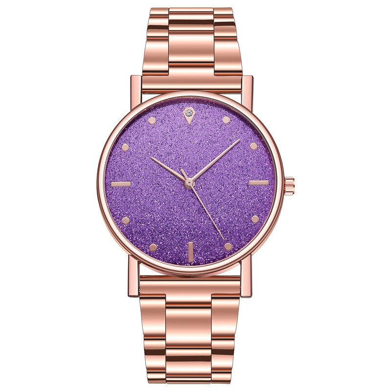 WOKAI – montre à Quartz en acier inoxydable pour femmes, de luxe, étanche, , nouveauté: Violet
